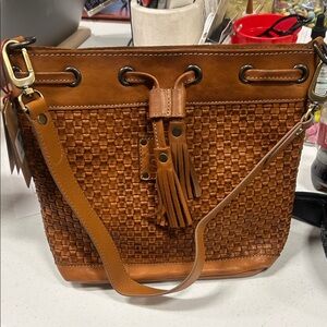 STS RANCHWEAR Woven Leather Shoulder Bag